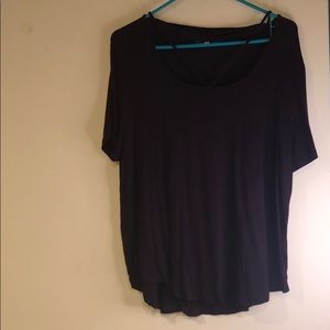Charlotte Russe XL dark maroon criss cross blouse